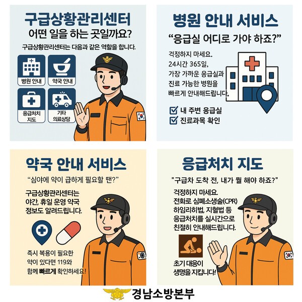 응급의료상담 필요하면 언제든지 119 누르세요!